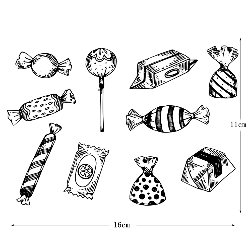 Прозрачный силиконовый штамп сладкой конфеты/печать для самостоятельного