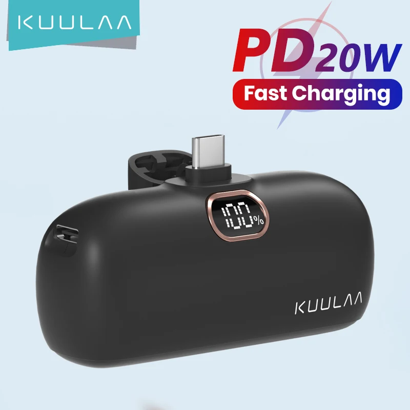 

KUULAA Mini Power Bank 5000mAh 20W PD QC Fast Charging PowerBank For iPhone 14 13 Batterie Externe Portable Charger For Samsung