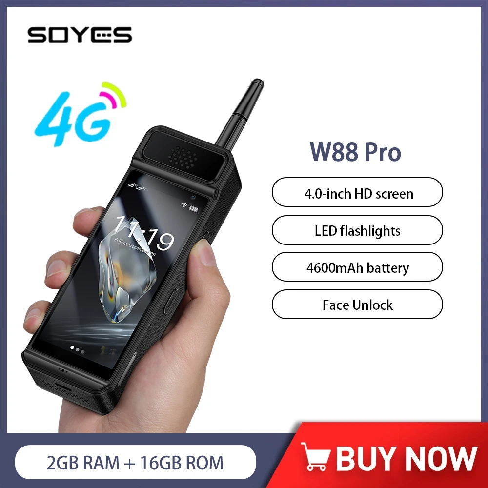 SOYES W88 Pro Ретро Смартфон Android 12 4 &quot4G Две Sim-карты Mini Мобильный телефон 4600 мАч Face ID FM