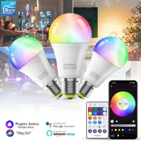 led smart bulb rgb lamp app remote voice control with alexa yandex led lights for home 10w e27 ac220v color bulb for living room