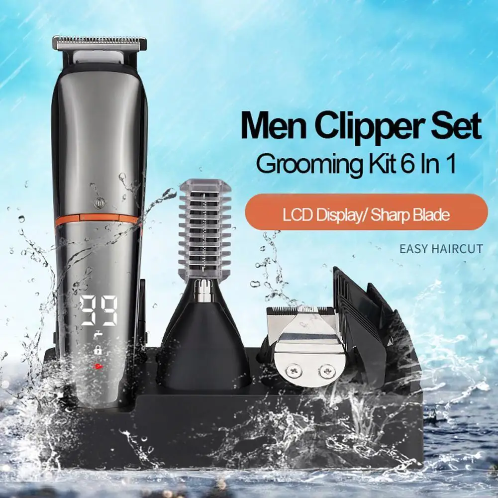 

Professional Hair Clippers 6 In 1 Hair Cutting Machine Husband Hair Trimmer For Man Shaver Barber Beard Trimmer Hair Cutter L4T8