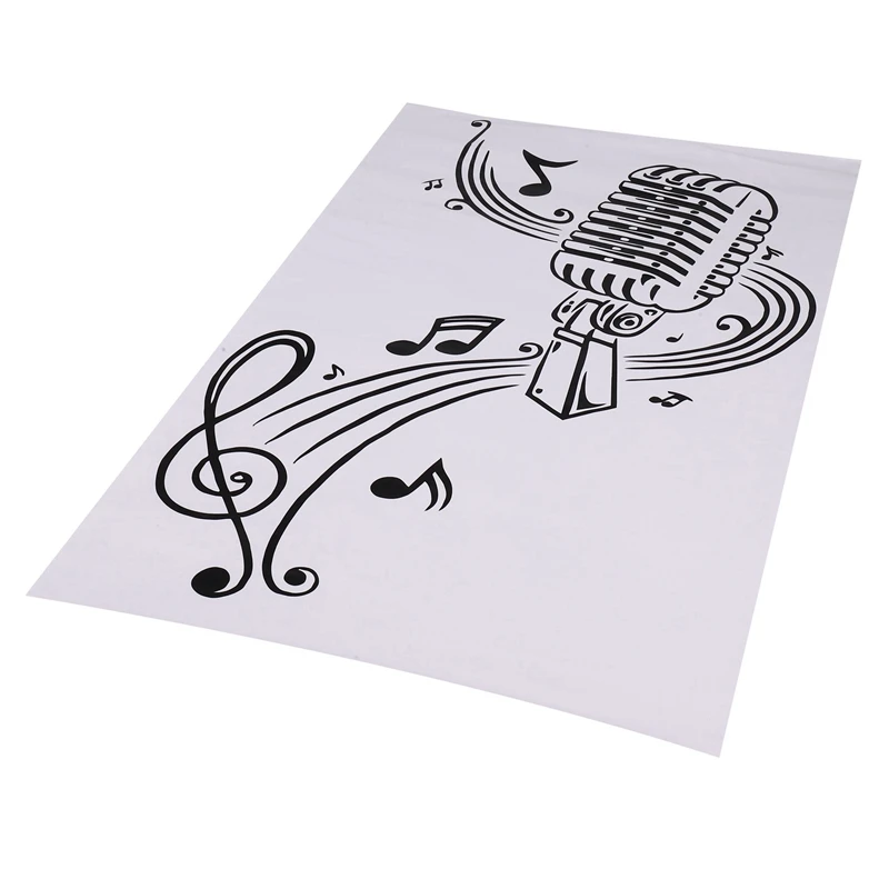 

2X Microphone Music Note Wall Art Musical Notes Sticker For Ktv Bar Background Home Decorations