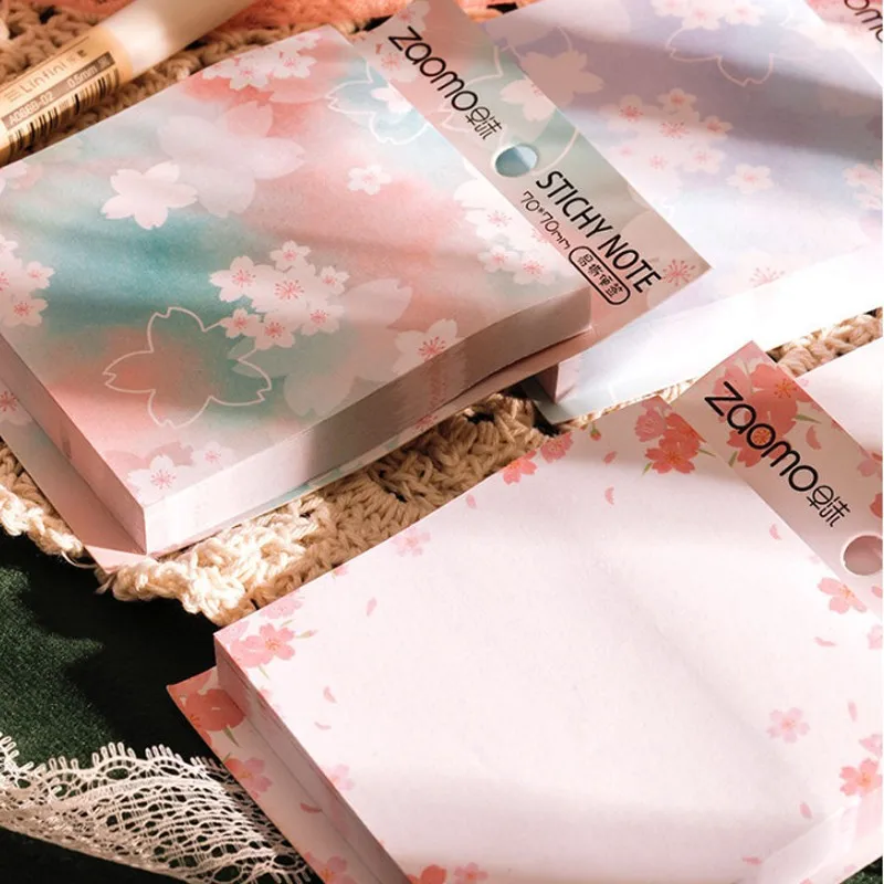

90pcs/pack Cute Kawaii Japanese Style Romantic Cherry flower Blossom Season notebook Notes Memo Mark 7CM