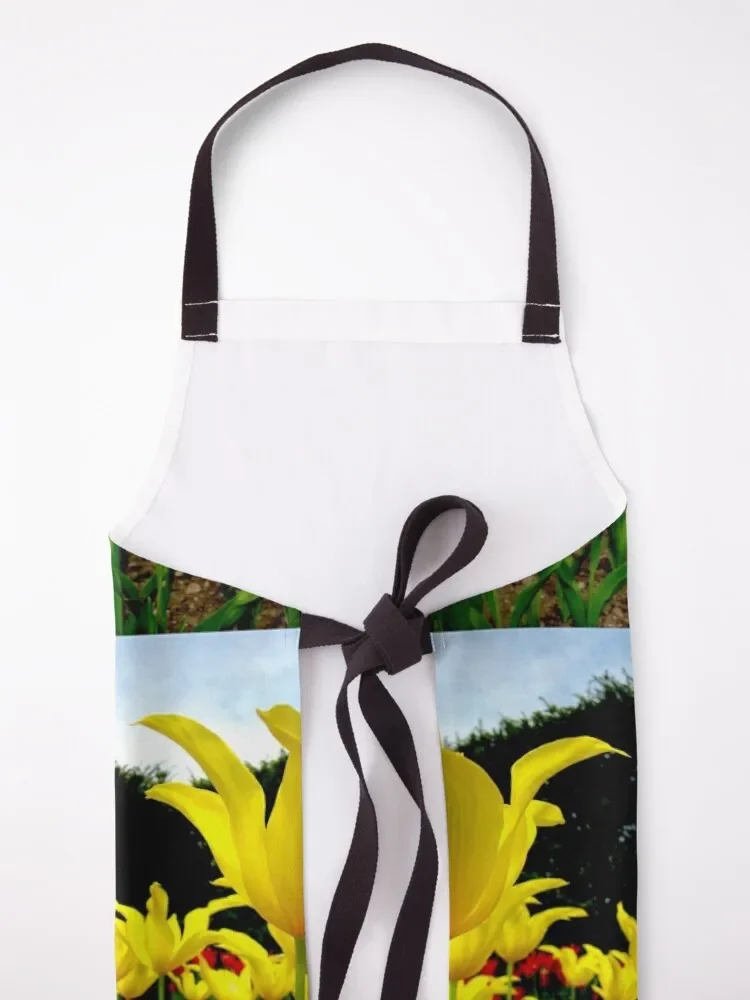 Светящийся желтый тюльпан фартук для мужчин костюм стрижки волос