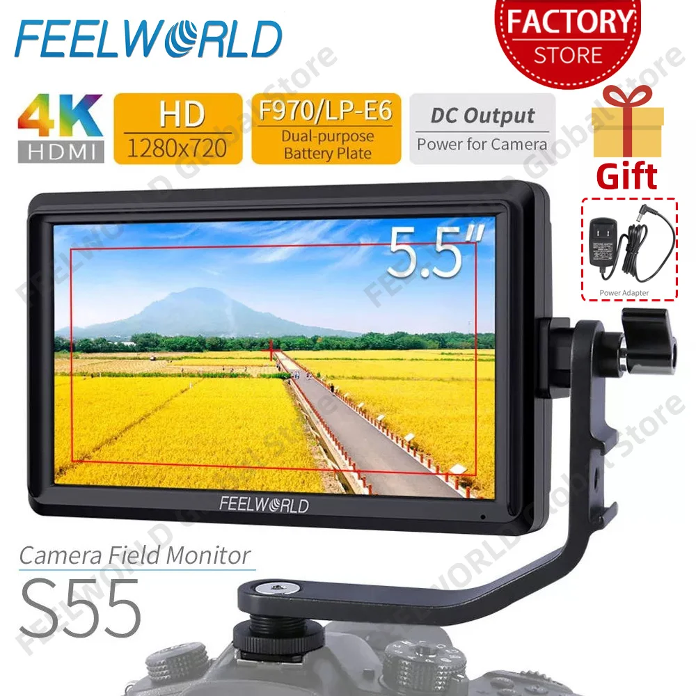 FEELWORLD S55 5.5 Inch DSLR Camera Field Monitor Focus Assis