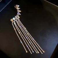 exaggerated personality water drop diamond tassel earrings for women 2022 new fashion elegant luxury ear hook ins jewelry gifts