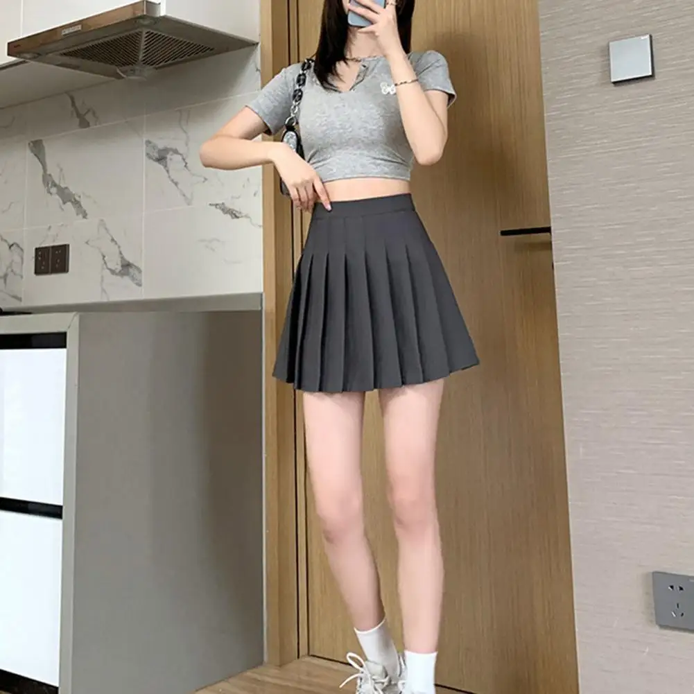 

Women Uniform Skirt Above Knee Length Lady Mini Pleated Skirt High Waist Preppy Style Lady Mini Pleated Skirt Female Clothes