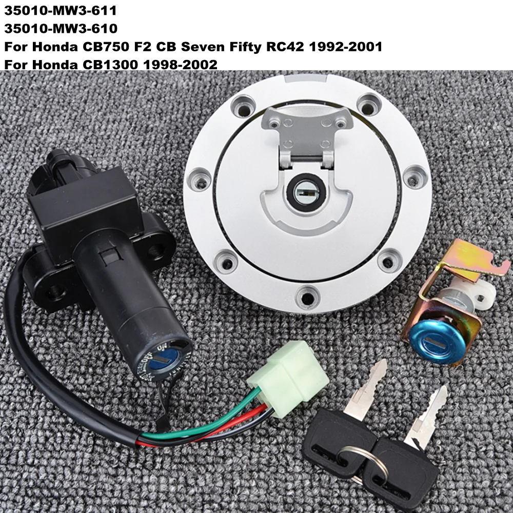 

Переключатель зажигания, топливный газовый колпачок, комплект ключей блокировки сиденья для Honda CB750 F2 CB 750 Seven пятьдесят RC42 CB1300 35010-mw611 3-35010-mw3-610
