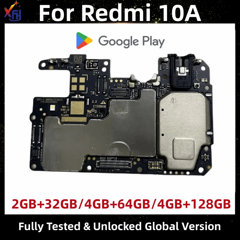 Original Unlocked Mainboard For Xiaomi Redmi 10A Motherboard 32/64/128GB Logic Board With Google APP Installed Global Version