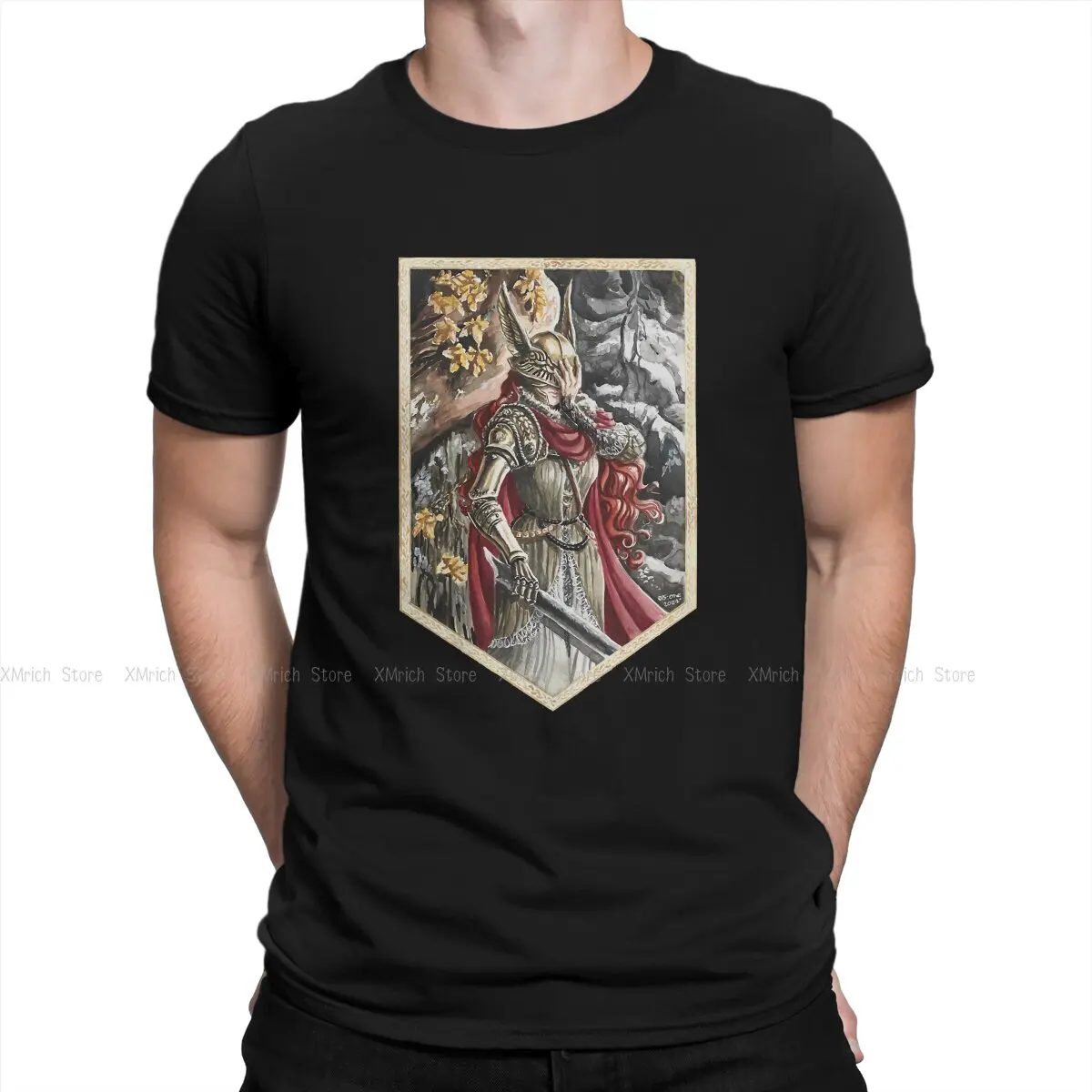 

Valkyrie T-Shirts Men Elden Ring Game Awesome 100% Cotton Tees Round Collar Short Sleeve T Shirt Gift Idea Clothing