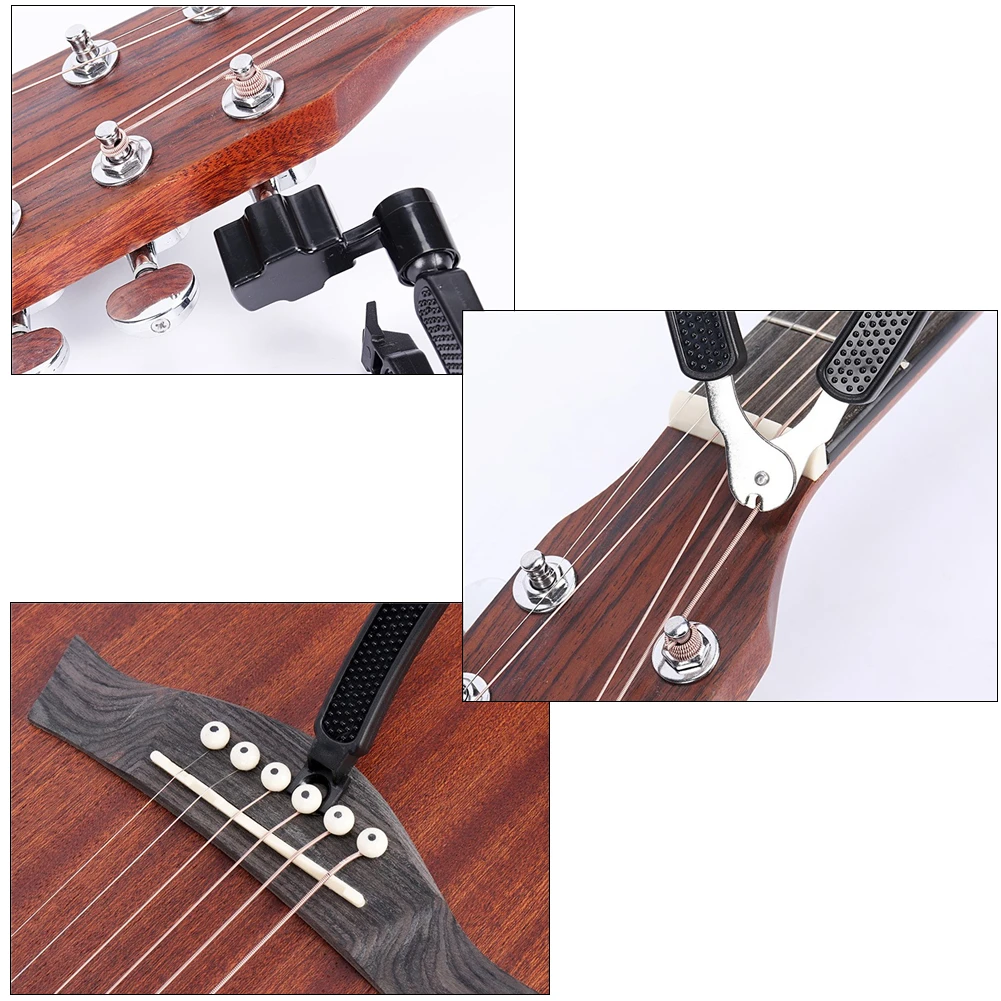 

3 In 1 Guitar String Winder High Leverage Handle Metal & ABS Replace Strings White Yellow 1-String Winder Feature
