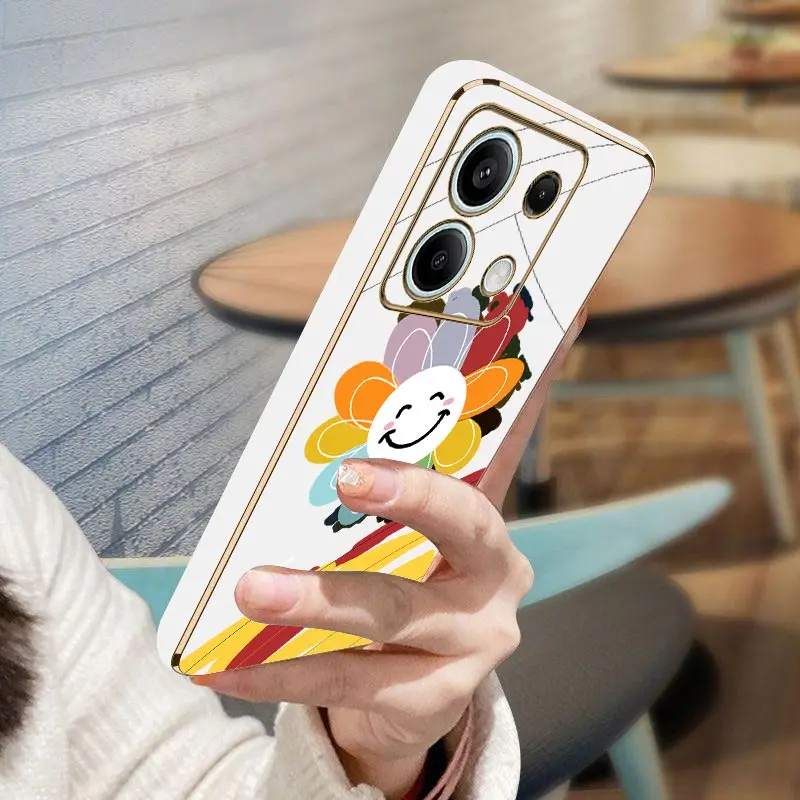 Чехол для телефона с браслетом N ote 13 Happy Flower Xiaomi Redmi Note 12 12S 12R 14Pro 12Pro 13R 13ProPlus 14 14Proplus