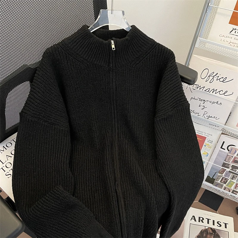 Американский винтажный свитер с высоким воротником мужской осенне-зимний модный