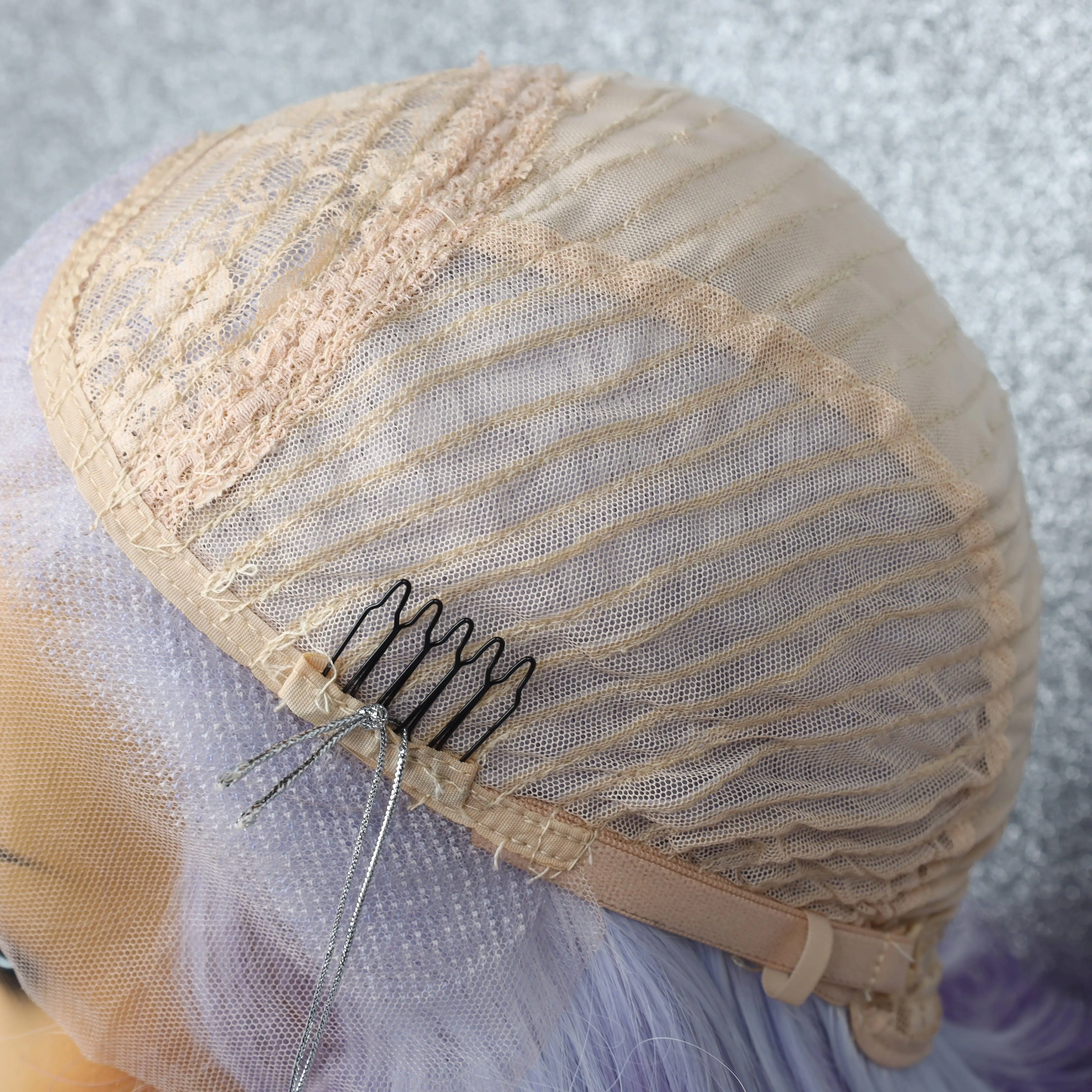 CWIGS белый фиолетовый градиентный синтетический передний парик на сетке дышащий