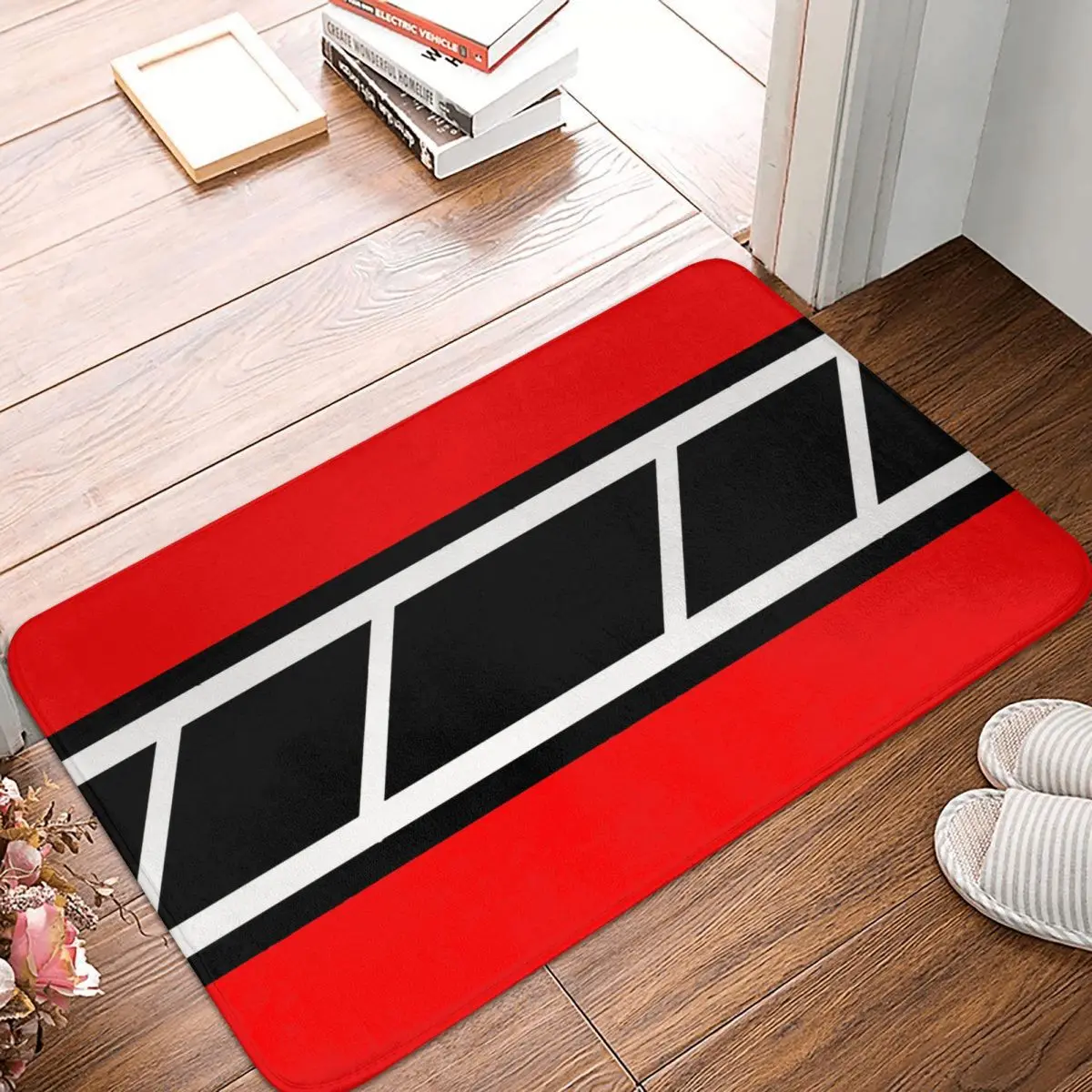 

Motorcycle Non-slip Doormat Retro Speedblock Red Living Room Bedroom Mat Outdoor Carpet Flannel Modern Decor
