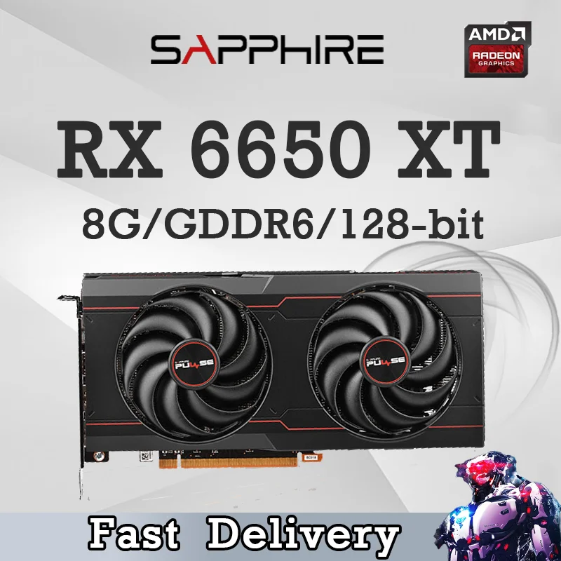 

Игровая Видеокарта SAPPHIRE AMD RX 6650 XT, 8 ГБ, платиновая видеокарта GDDR6, 7 нм, 6650 бит, графический процессор AMD RX XT