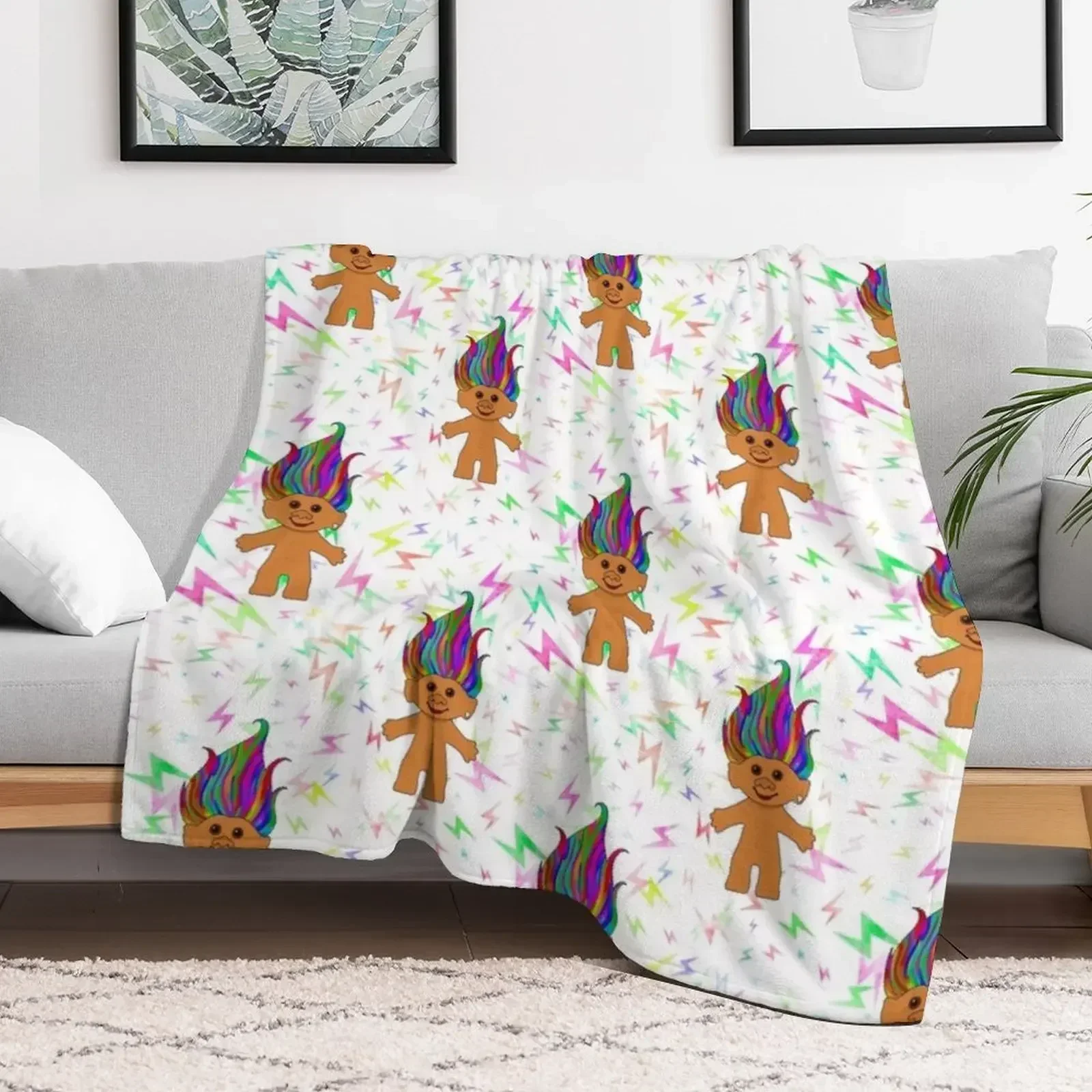 Красочная ретро-кукла-тролль с принтом для детей 90-х годов-одеяло радужными