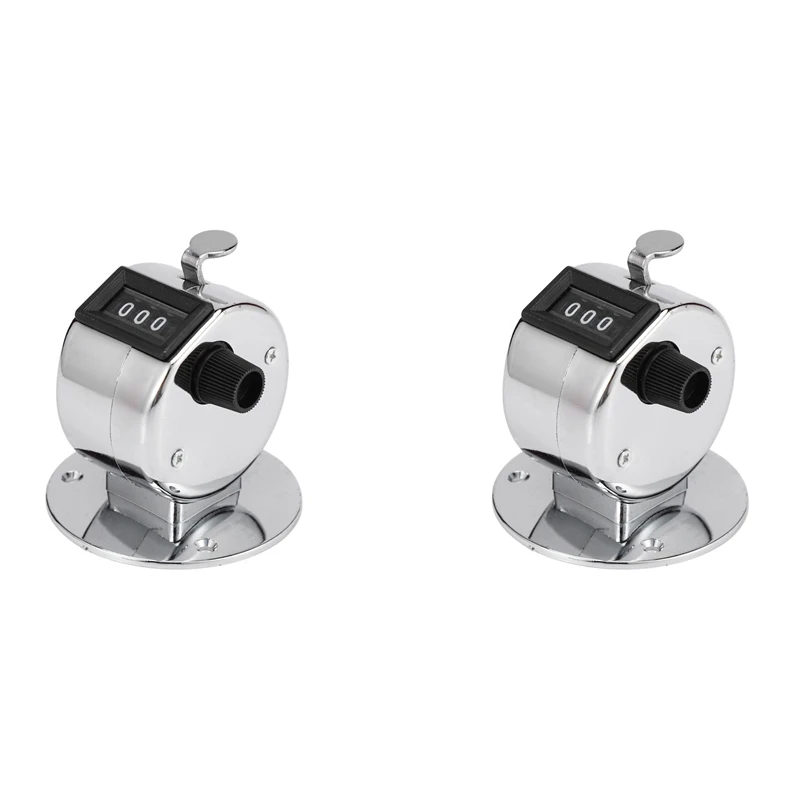 

4X Round Base 4 Digit Manual Hand Tally Mechanical Palm Click Counter