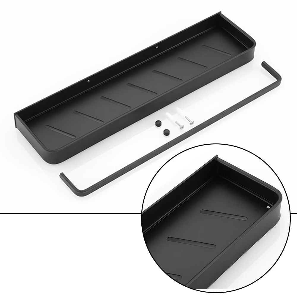 Настенная полка для ванной комнаты алюминиевая черная угловая настенный черный