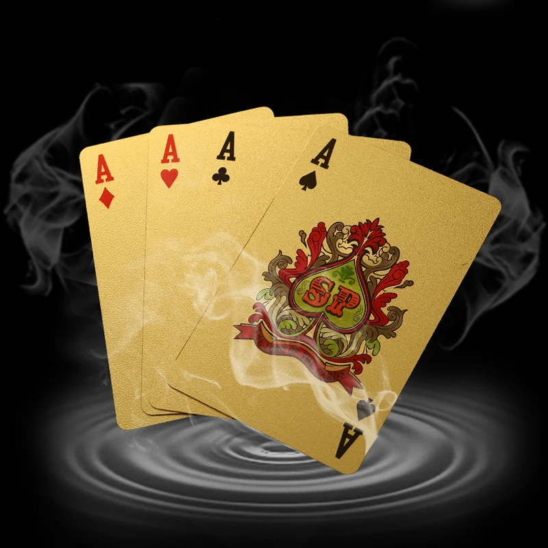 Пластиковые покерные игральные карты набор волшебных карт из фольги 24 К золота
