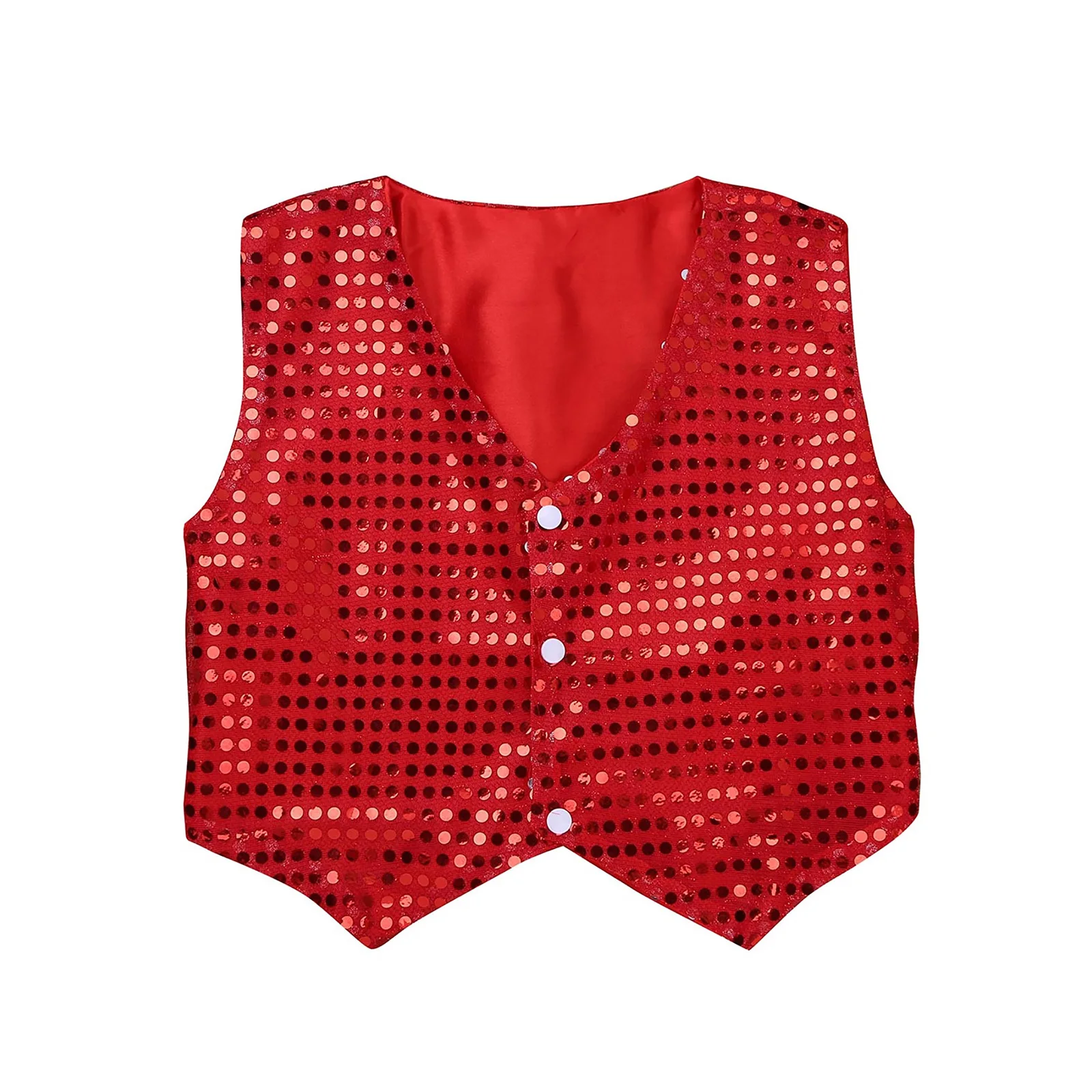 Женский Блестящий жилет с блестками на пуговицах острым подолом костюм для