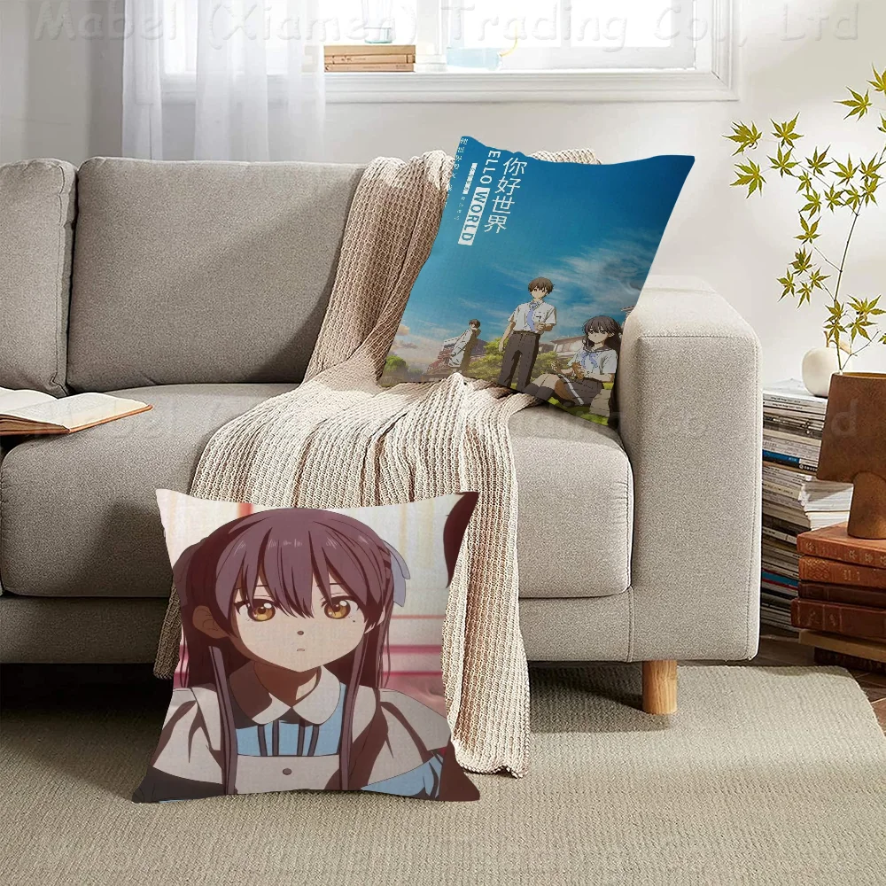 HELLO WORLD Pillow Gifts Home Office Furnishings Bedroom Sofa Car Cushion Cover Case 45x45cm