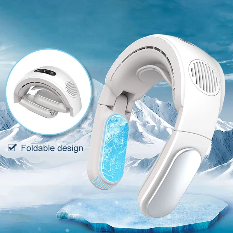Outdoor Wearable Foldable Bladeless Neck Cooling Fan 5000mah