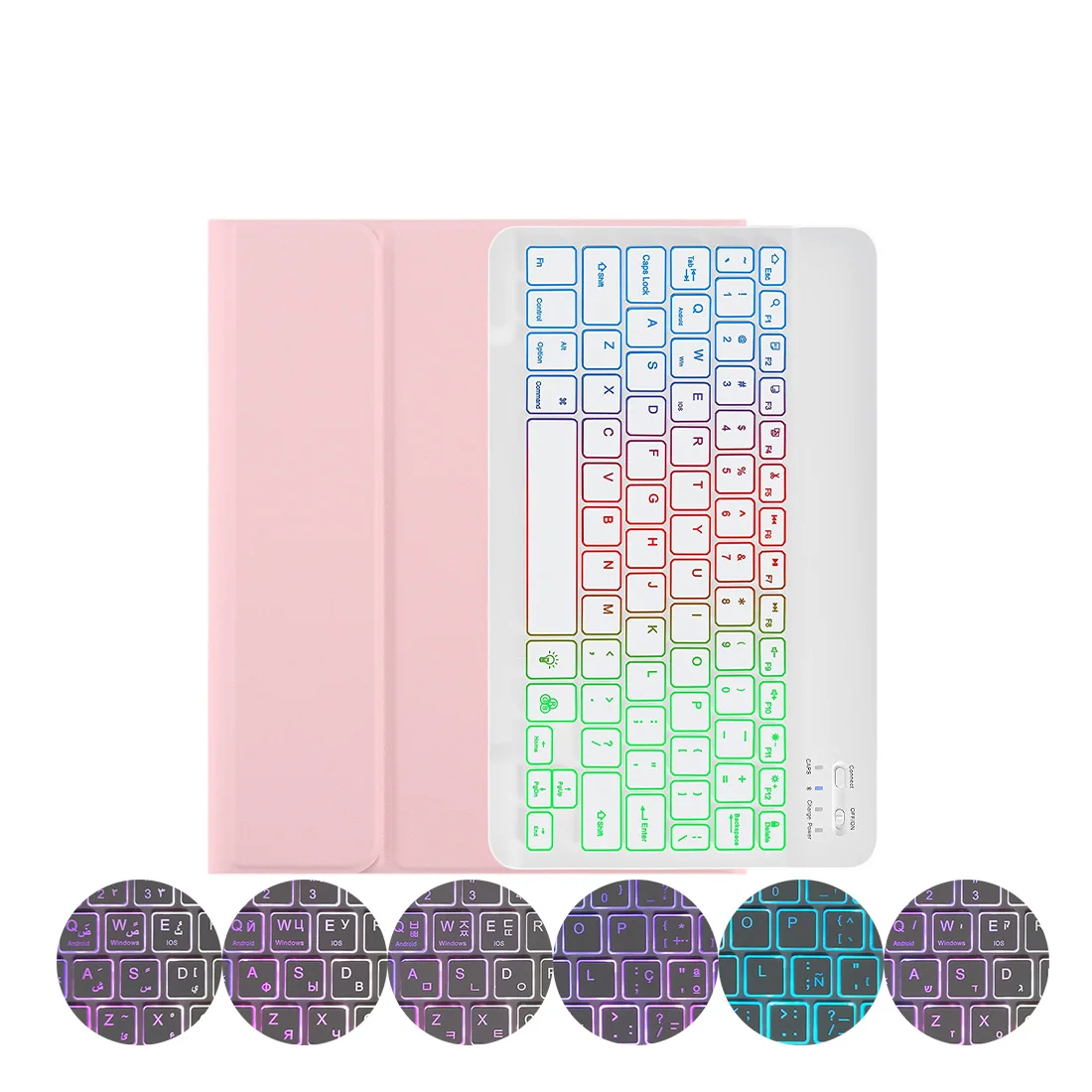 

Для Samsung Tab S9 11 дюймов 2023 чехол RGB клавиатура мышь Радужная подсветка корейский Испанский Арабский Иврит Волшебная Клавиатура Чехол
