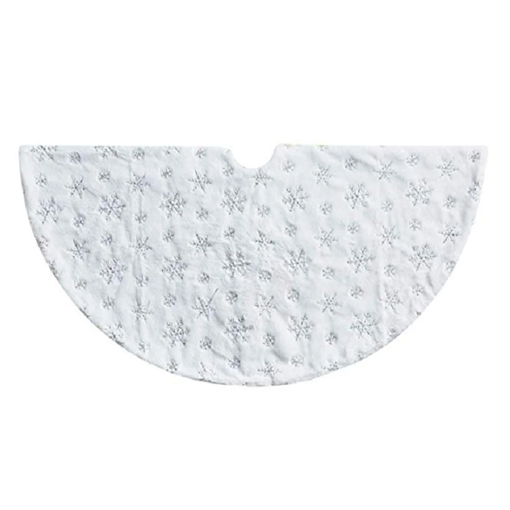 

Белая юбка на рождественскую елку из плотного полиэстера, украшение на рождественскую елку, Новогоднее украшение для домашнего декора