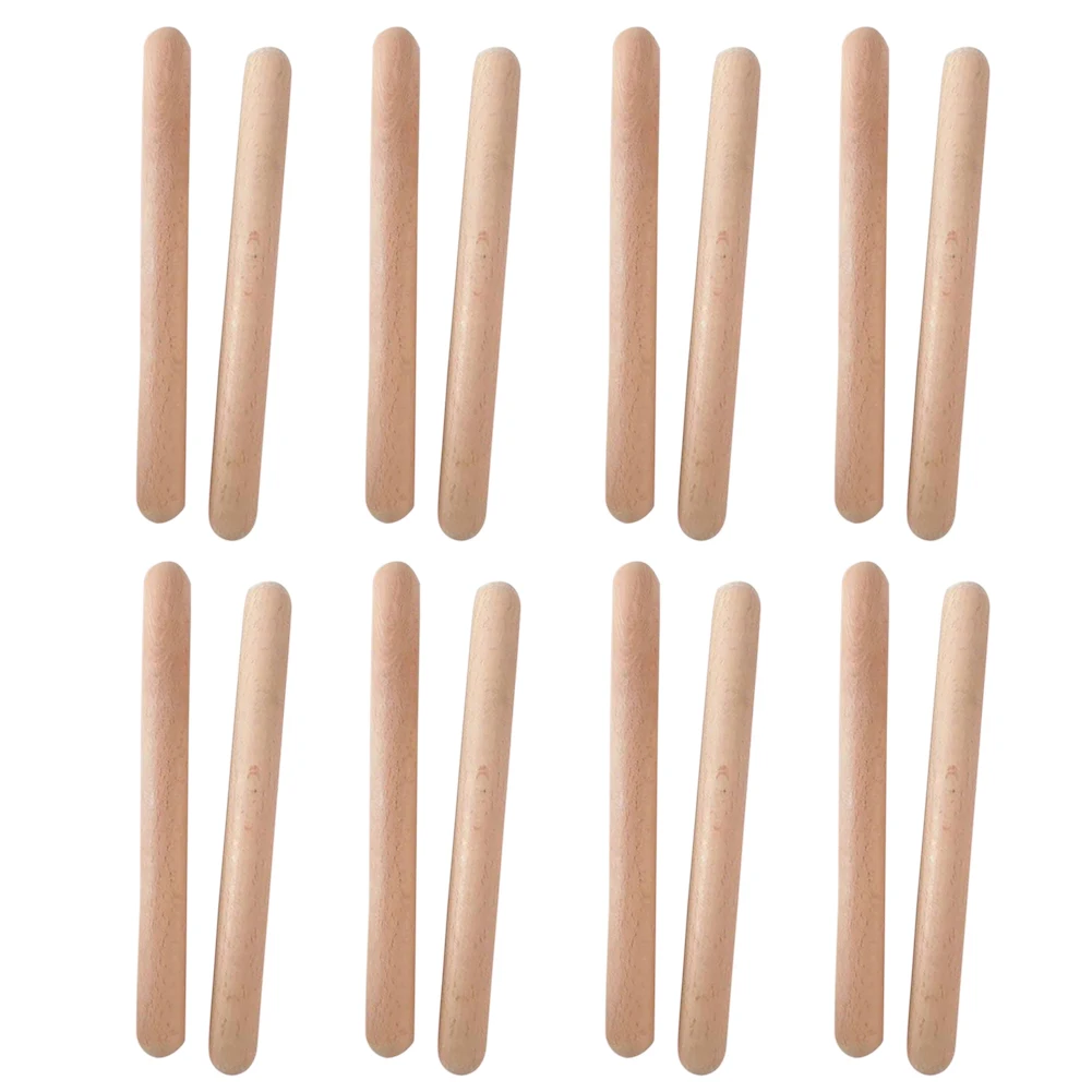 

8pairs Adults Kids Natural Hardwood Orff Professional Instrument Teaching Aids Rhythm Sticks Classical Beginner