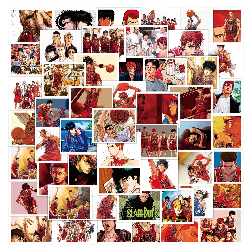 60 шт. персонализированные водонепроницаемые наклейки в стиле аниме Slam Dunk для