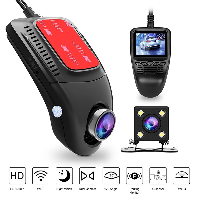 1440P HD Dash Cam Night Vision Hidden Car Camera 2K Night Vision G-Senso WIFI MODULE  170° Wide Angle Lens