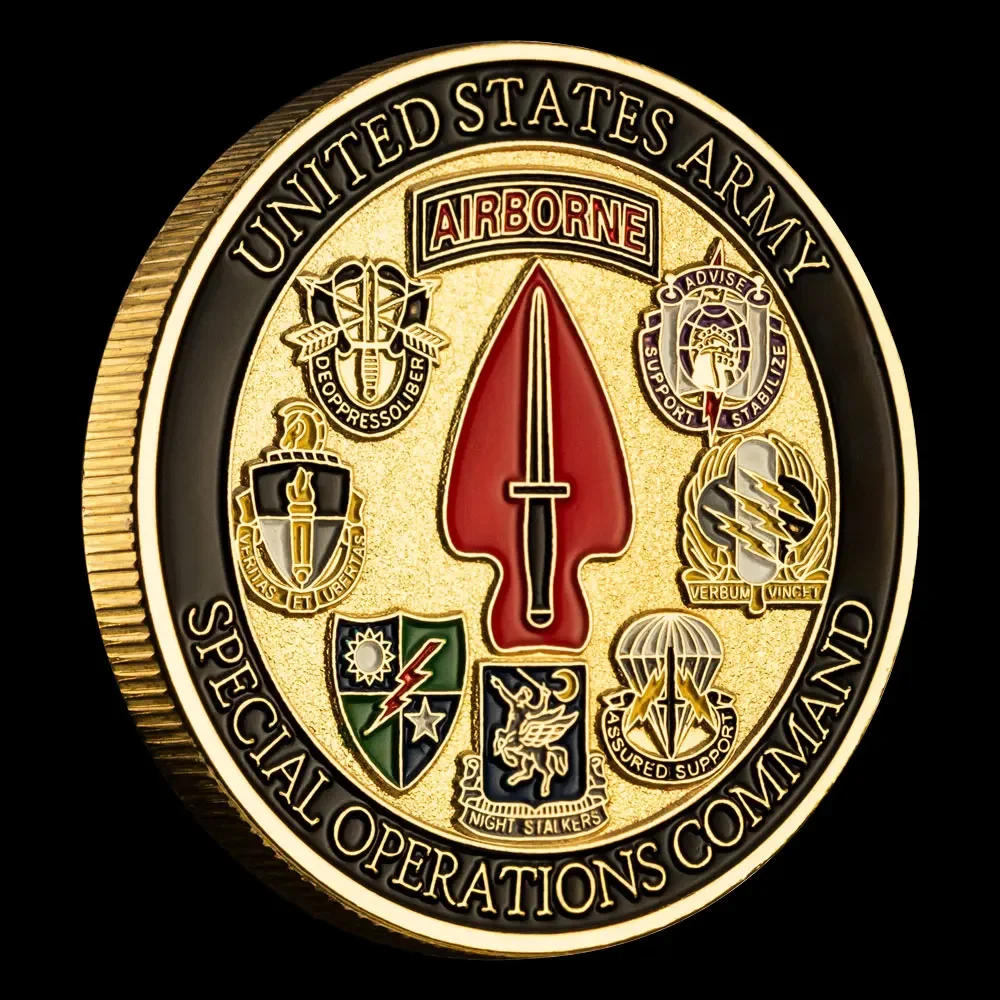 Армия США воздушно-десантный синус Pari команда специальных операций позолоченные