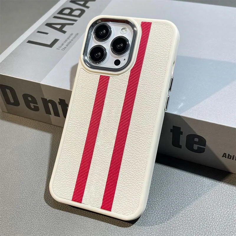 

For iphone 13promax 12 11 x Series luxury Car brand color matching leather grain all-inclusive fall-proof phone case