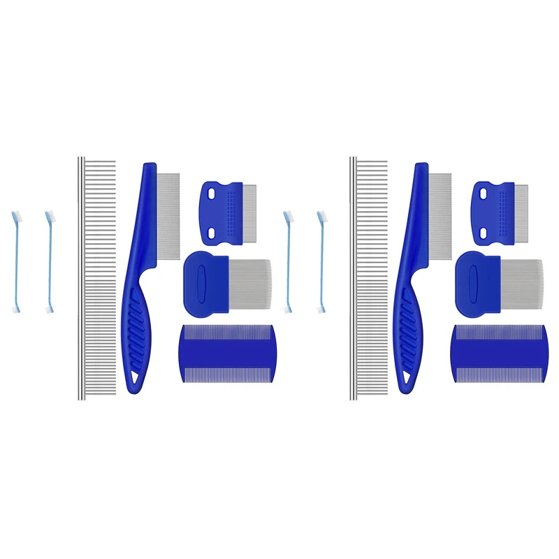 

14 Pieces Tear Stain Remover Comb Double-Sided Dog Eye Comb Brush Dog Flea Combs Double Head Comb Multipurpose Tool