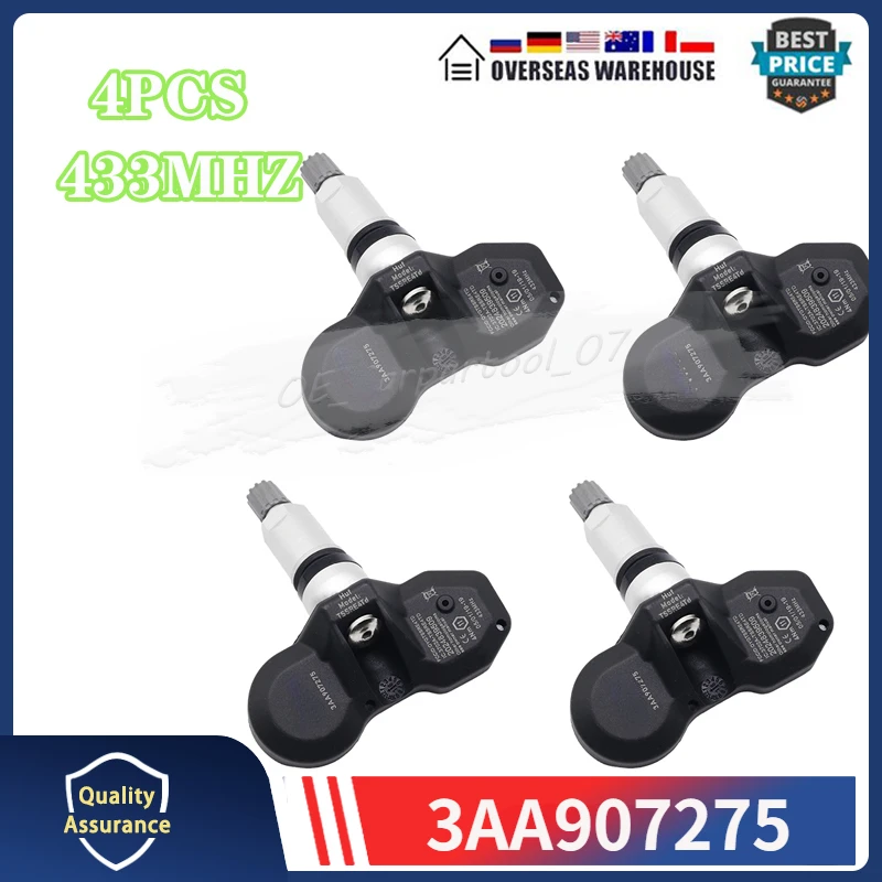 Датчик давления воздуха в шинах 3AA907275 для Volkswagen Tiguan Passat 2007-2015, система контроля давления в шинах, датчик давления 433 МГц 3AA907275D