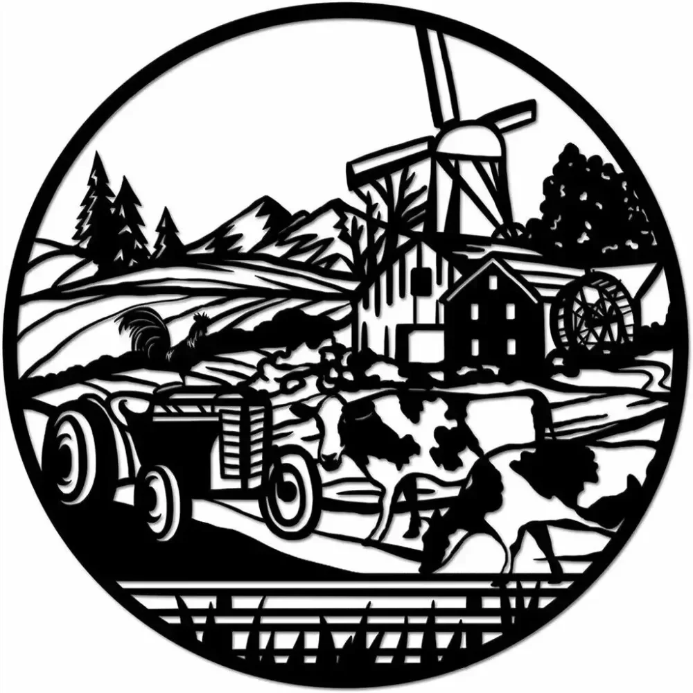 Металлический Настенный Художественный Дефект Петуха И Коровы В Шикарном