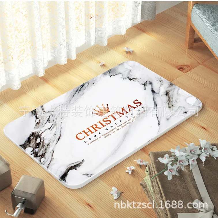 

Diatom mud household water absorbent non slip mat bathroom kitchen bathroom door quick drying carpet mat