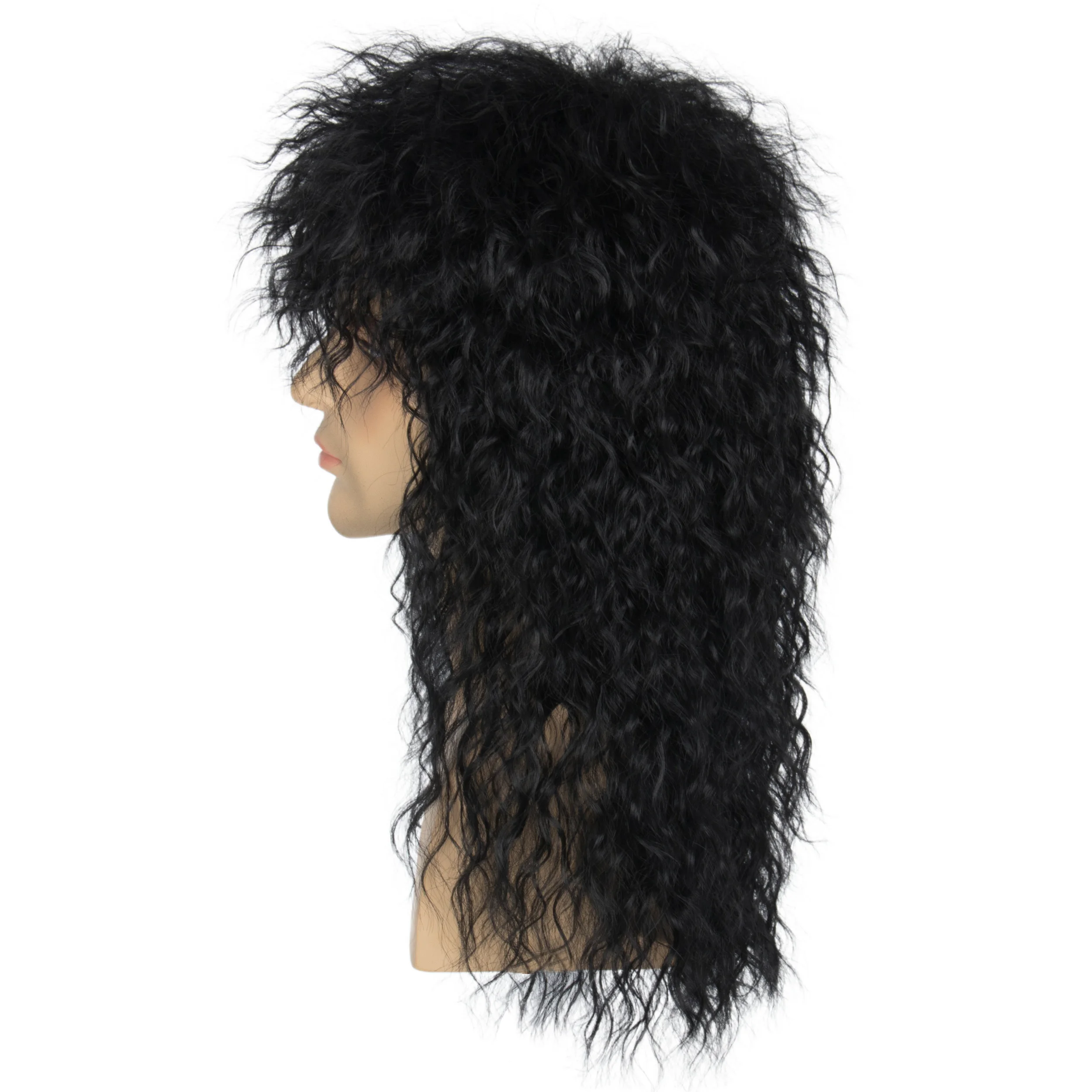 Костюмы на Хэллоуин 70s 80s качающийся чёрный длинный пушистый кудрявый