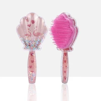 the new portable shell comb airbag massage hair care cute cartoon rainbow comb transparent hairdressing hair brush