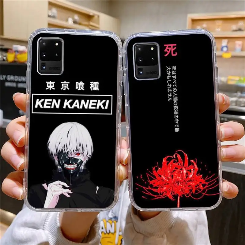 

Anime Tokyo Ghoul Flower Phone Case For Samsung Galaxy S10 S10e A70 Edge S22 S23 Plus Ultra Note10 Transparent Cove