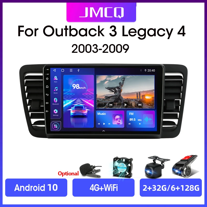 Автомагнитола JMCQ 2DIN 2 + 32 Android 10 4G WiFi мультимедийный видеоплеер для Subaru Outback 3 Legacy 4