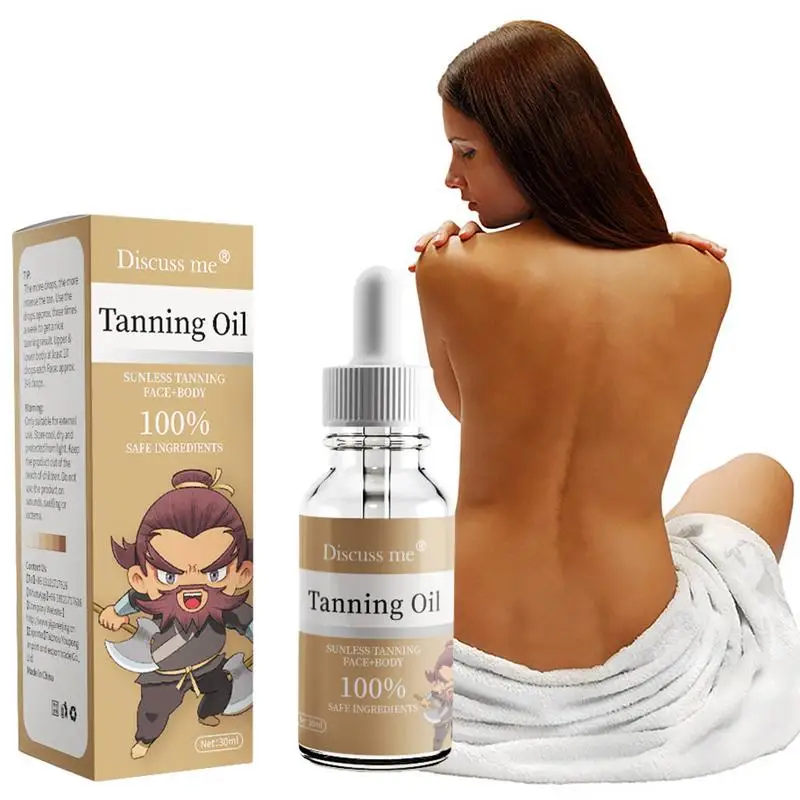 

30ml Tanning Oil Self Tanning Serum Natural Body Face Self Tanner Fake Tan Cream Solarium Bronzer Nourishing Lotion Oil