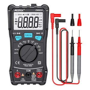 Цифровой мультиметр Mestek DM90 с автоматическим выбором диапазона, 6000 отсчетов, подсветка, амперметр переменногопостоянного тока, вольтметр, Омметр
