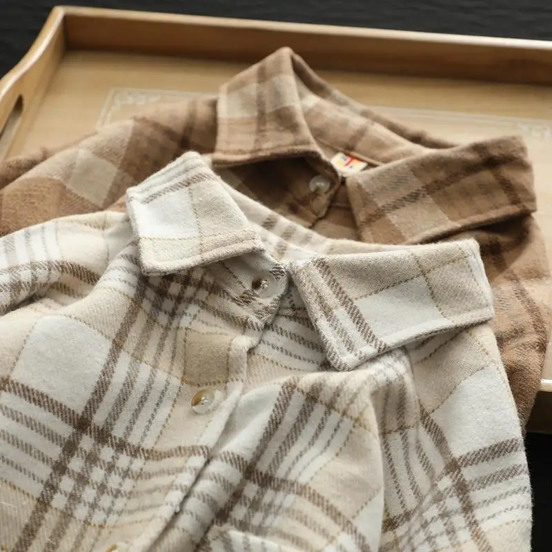 

2022 Hot Blouse Women Shirt Winter Loose Long Sleeve Plaid Shirt Women Vintage Plush Shirt Coat Blusas Ropa De Mujer