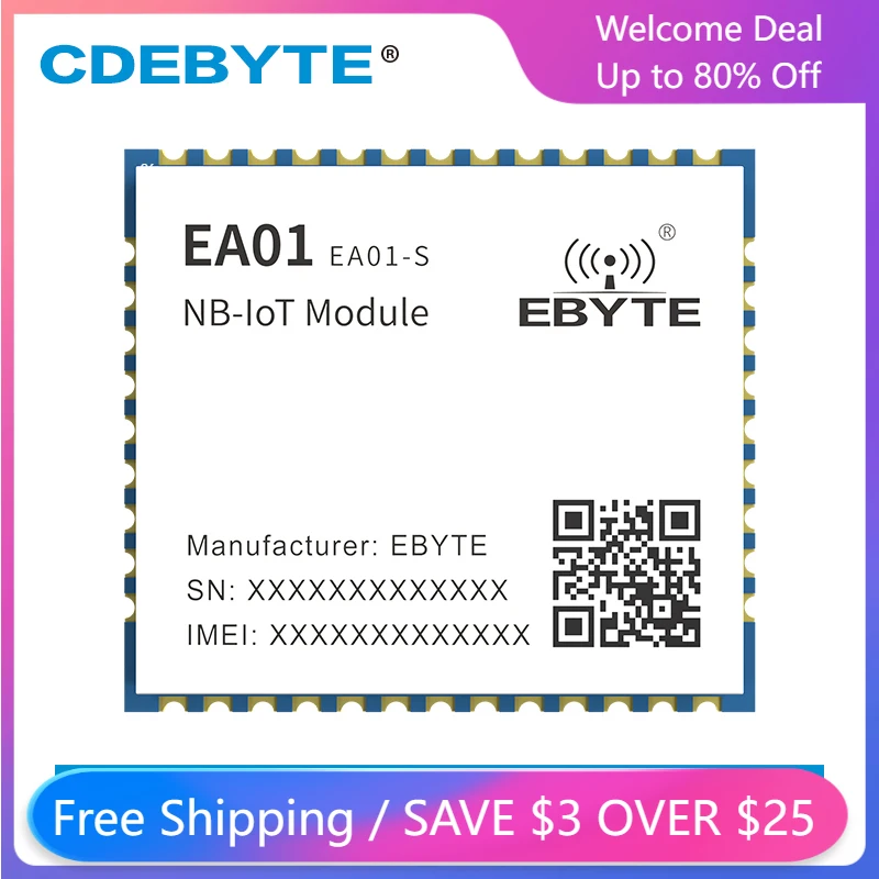 

NB-IoT Module B3 B5 B8 Frequency Band Dual-Core MQTT Low Energy Wireless Communication Module CDEBYTE EA01-S TCP UDP COAP LwM2M