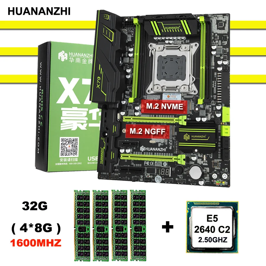 

Brand motherboard with M.2 slot HUANAN ZHI X79 motherboard bundle with CPU Intel Xeon E5 2640 2.5GHz RAM 32G(4*8G) DDR3 RECC