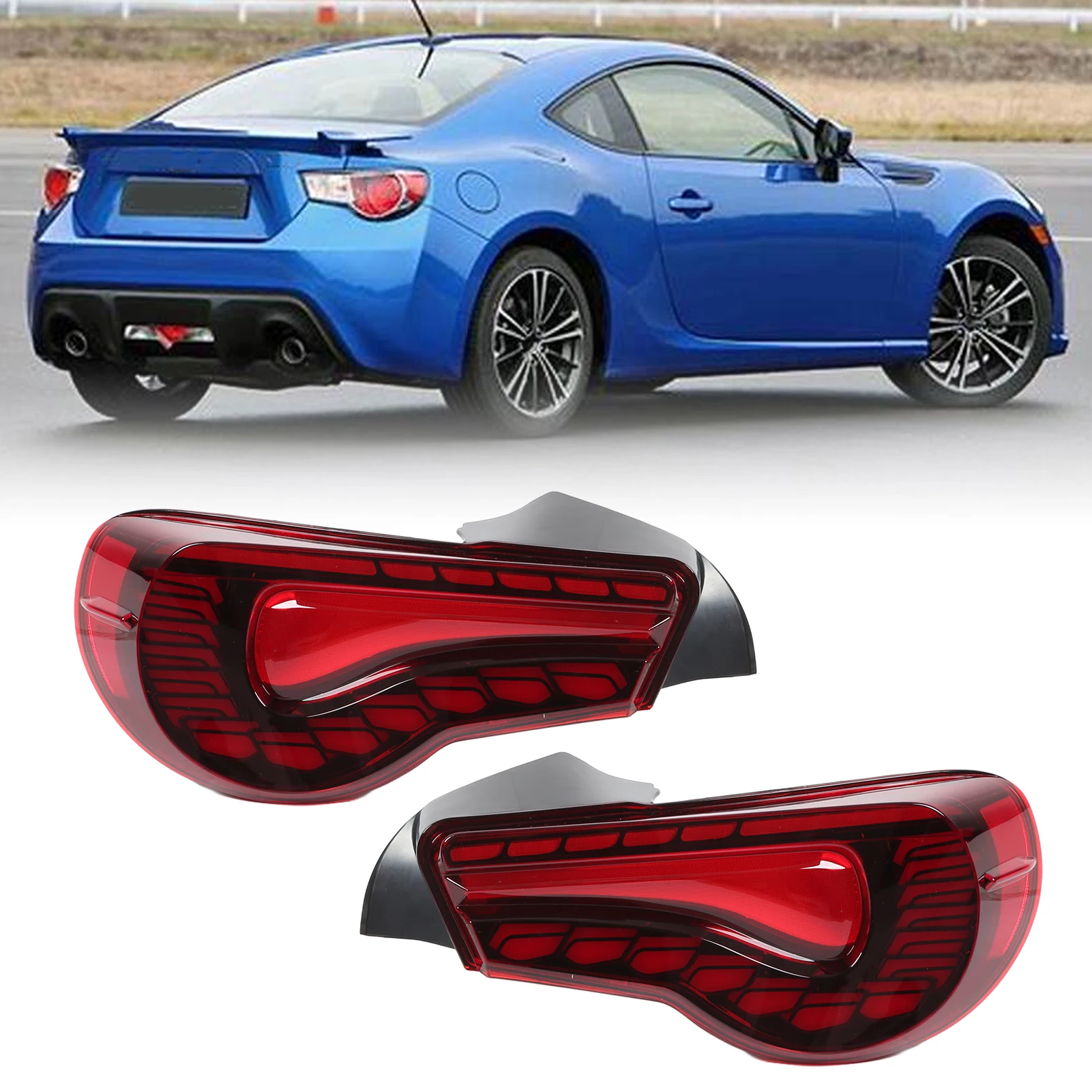 Для Subaru BRZ 2012 2013 2014 2015-2021 1 пара красная GTS полный задний динамический фонарь с