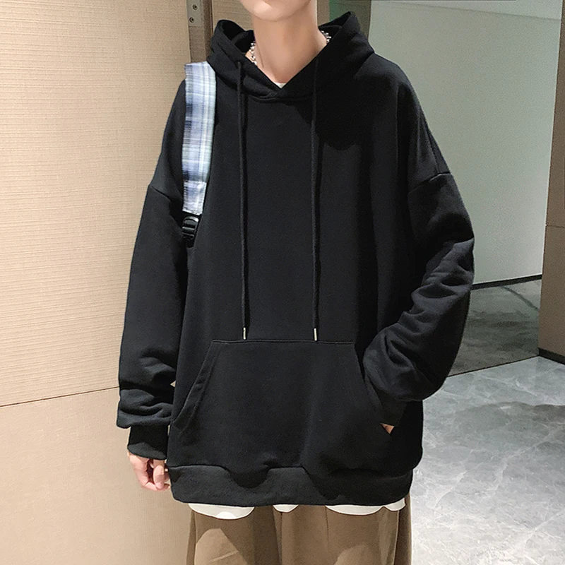 

2023 Spring High Quality Men's New Fashion Versatile Solid Color Hooded Pullover Comfortable Sweatshirts Casual Undercoat Tops