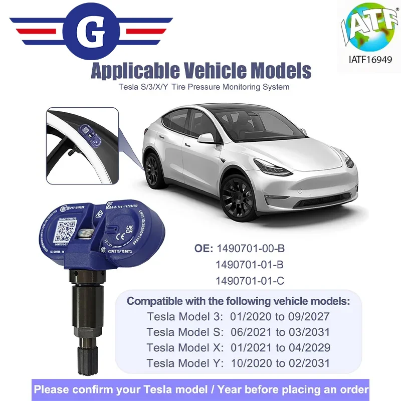 

1490701 -01-B для Tesla Bluetooth TPMS система контроля датчика давления в шинах, подходит для Tesla Model Y 3 S X 2021-2025 гг. 1490701 -01-С